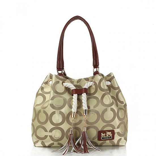 Coach Julia Logo Medium Apricot Totes FEQ - Click Image to Close